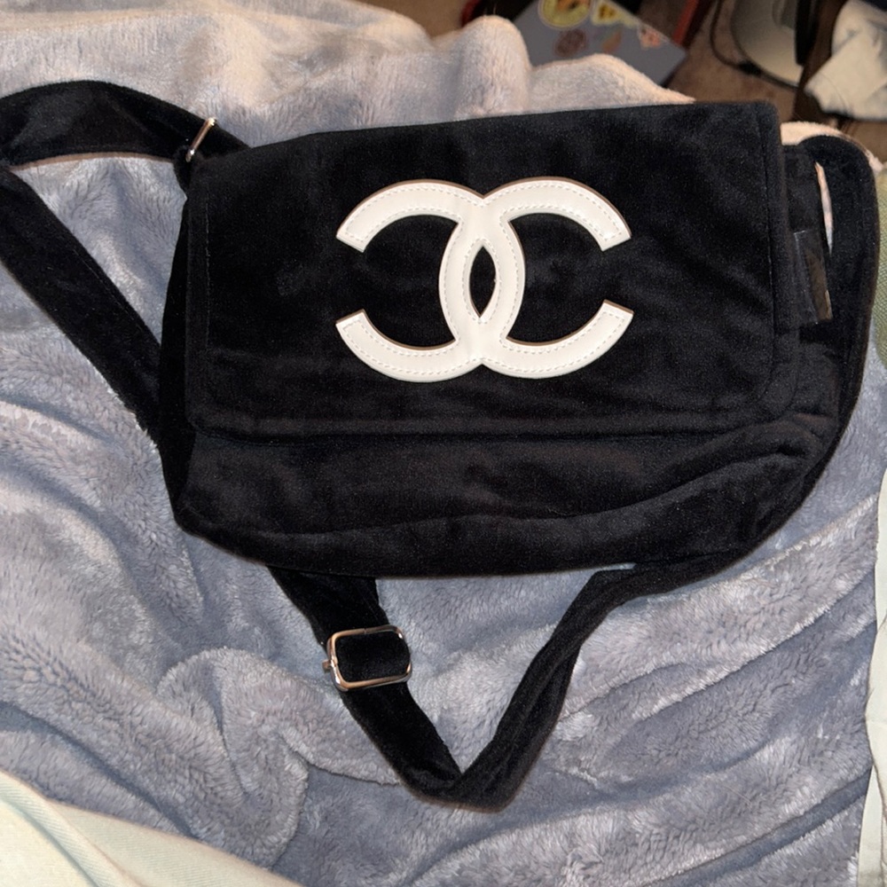 Chanel precision velour crossbody purse